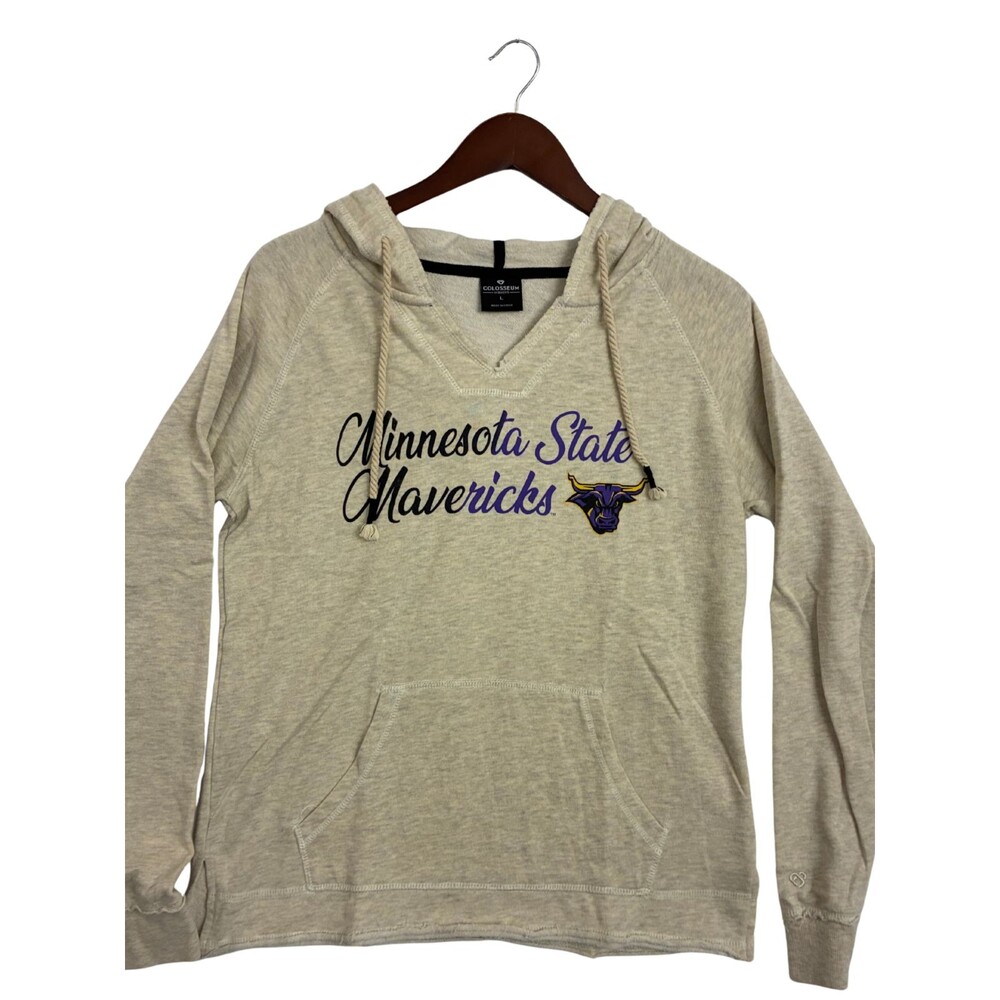 Colosseum Minnesota State Mavericks Women's L Hoodie Oatmeal NCAA Mankato